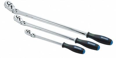 WESTWARD Hand Ratchet Set: Pear, Reversible, 12 in_18 in_24 in Overall Lg - Flex-Head Ratchet Sets