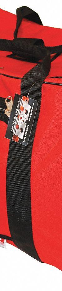 R&B FABRICATIONS Duffel Bag: Nylon, Red, 5,200 cu in Interior Volume, 24 in Lg, 13 in Wd, 16 in Ht (MPN RB-200RD-XL). Key specifications — Color: Red; Material: Nylon; Brand: R&B FABRICATIONS.