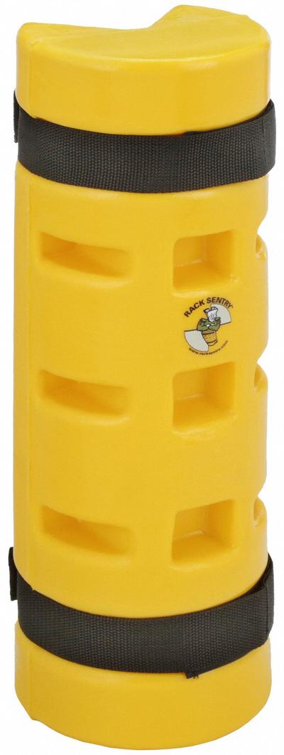 RACK SENTRY Pallet Rack Guard: Strap-On, On Upright, 3 in x 5 1/4 in x 18 in, Thermoplastic - Strap-On Plastic Pallet Rack Post Protectors