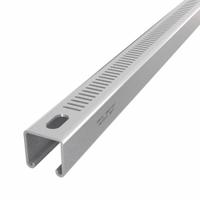 Strut Channel: Steel, Pre-Galvanized Zinc, 12 ga Gauge, Perforated Slot, 8 mm Slot Spacing (MPN DS-SS15812-24-PG/10). Key specifications — Material: Steel; Color: Gray; Finish: Pre-Galvanized Zinc; Slot Type: Narrow Slotted; Brand: DAKOTA SYSTEMS.
