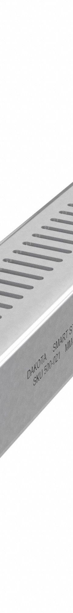 Strut Channel: Steel, Pre-Galvanized Zinc, 12 ga Gauge, Perforated Slot, 8 mm Slot Spacing (MPN DS-SS15812-24-PG/10). Key specifications — Material: Steel; Color: Gray; Finish: Pre-Galvanized Zinc; Slot Type: Narrow Slotted; Brand: DAKOTA SYSTEMS.