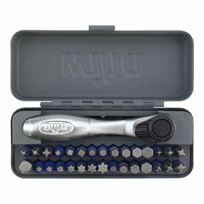 WIHA Impact Socket Bit Sets: SAE/Metric/Torx, 1/4 in Drive Size, 32 Pieces - Multi-Tip Shape Impact Bit Socket Sets