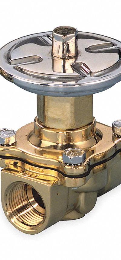 ASCO Pneumatically Actuated Diaphragm Valve: 3/8 in, Brass, 2-Way, FNPT x FNPT - 2-Way, Metal Pneumatically-Actuated Diaphragm Valves
