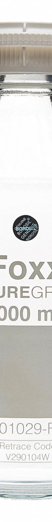 FOXX LIFE SCIENCES Glass Media, BOD, & Specialty Lab Bottles - Glass Lab Media Bottles: 2 L, GL45 (MPN 1501030-FLS). Key specifications — Closure Type: Screw-On; Mouth Size: Wide; Screw Closure Size: GL45; Brand: FOXX LIFE SCIENCES; Body Color: Colorless.