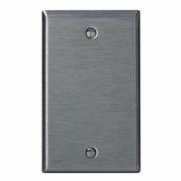 LEVITON Wall Plate: Blank, 1 Gang, Silver, Std Size (MPN 84014-40). Key specifications — Brand: LEVITON; Material: Stainless Steel.