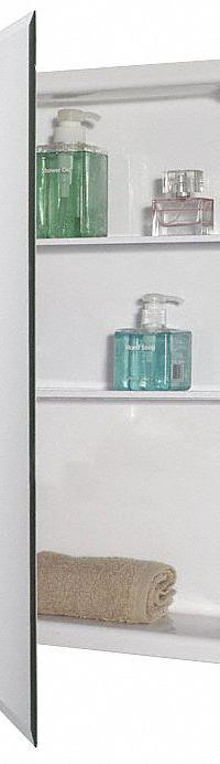 KETCHAM Medicine Cabinet: Rectangular, Glass, 26 in Overall Ht, 16 in Overall Wd, Recessed (MPN 675BV). Key specifications — Brand: KETCHAM; Material: Stainless Steel; Mirror Edge Style: Beveled Edge.