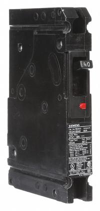SIEMENS Molded Case Circuit Breaker: 40 A Amps, 25kA at 277V AC, Fixed, Load Side Lug, Any, HED4 (MPN HED41B040). Key specifications — Phase Connection: Any; Instantaneous Trip: Fixed; Terminal Connection: Load Side Lug; Series: HED4; Max. AIR Rating: 25kA at 277V AC.