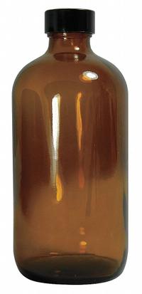 QORPAK Sampling Bottle: 240 mL, Amber, 24-400, Polypropylene, 108, PTFE, Type III (MPN GLC-10236). Key specifications — attr1370730: Amber; attr1370762: None; attr1370763: Soda Lime Glass; attr1370766: QORPAK; attr1370767: 24-400; attr1370776: No; attr1370779: Type III; attr1389381: Attached.