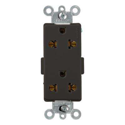 LEVITON Decora Plus Duplex Receptacle Outlet: Duplex, 5-15, Black, 125/250V AC - General Purpose Receptacles