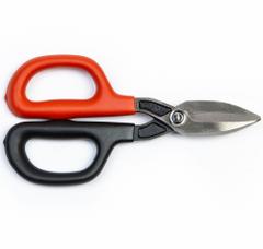 CRESCENT WISS Straight Pattern Tinner Snips,7": Straight, 7 1/4 in Overall Lg, 1 1/2 in Cutting Lg (MPN WDF7S). Key specifications — attr308531: Plastic; attr308530: Steel; Drop-Forged; attr308532: Steel; attr308533: No; attr308535: Vinyl; attr308541: 24 ga; attr308546: Straight.