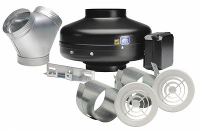 SOLER & PALAU In-Line Duct Fan: 153 cfm Max., 4 in Duct, 84 W, 120V AC, 1 Ph, IP44 - General Purpose Inline Duct Fan Kits