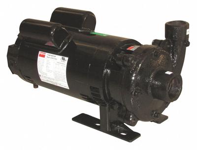 Dayton Booster Pump: 1 1/2 hp, Single Phase, 230V AC, 65 gpm Best Efficiency Flow - Horizontal Booster Pumps