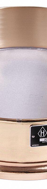HUMBOLDT Standard Stainless Steel Cloth Test Sieve: Stainless Steel, 8 in Outside Dia, 1 in Ht (MPN 5FWJ3). Key specifications — Screen Material: Stainless Steel; Brand: HUMBOLDT; Frame Material: Brass; Standards: ASTM E11; US Standard Screen Size: #1,000.
