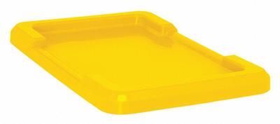 QUANTUM STORAGE SYSTEMS Lid: 25 1/8 in x 16 in, Yellow, FDA Compliant, 52GZ13 - Lids for Cross-Stacking & Nesting Totes
