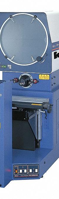 MITUTOYO Optical Comparator: Horizontal, Erect Image, 17 11/16 in x 5 11/16 in Table Size, 10X (MPN 172-868-11A-QM). Key specifications — attr1183445: Erect Image; attr1183446: 17-11/16 in x 5-11/16 in; attr1183447: 10X; attr1183448: 14 in; attr1183450: 10 in; attr1183451: 6 in; attr1183467: MITUTOYO.