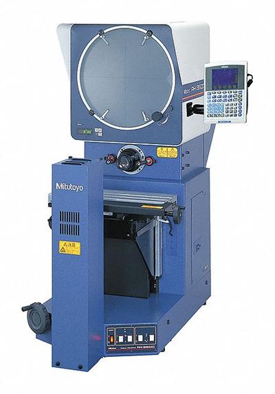 MITUTOYO Optical Comparator: Horizontal, Erect Image, 17 11/16 in x 5 11/16 in Table Size - Horizontal Optical Comparators