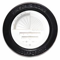 BAUSCH & LOMB Magnifier Measuring Scale: Protractor Measurement, 1/16 in Radius - Min, 3/4 in Range (MPN 81-34-36). Key specifications — attr1183311: BAUSCH & LOMB; attr1183300: Protractor; attr1183302: 90°; attr1183305: Magnifier Measuring Scale.