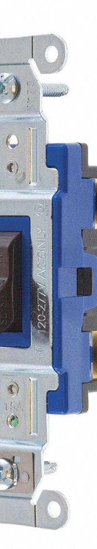 BRYANT Wall Switch: Toggle Switch, 3-Way, Maintained, Brown, 120/277V AC, 15 A (MPN 4803B). Key specifications — Illuminated: No; Voltage Rating: 120/277V AC.