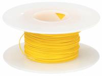 OK INDUSTRIES Spooled Wrapping Wire: 100 ft Overall Lg, 24 AWG Conductor Size, Yellow (MPN R24Y-0100). Key specifications — Manufacturer Part Number: R24Y-0100; Brand: OK INDUSTRIES; Conductor Insulation Material: PVDF; Standards: UL 1422; Series: Kynar®; Wire Type (Not for Merchandising): Standard Wire Jacket.