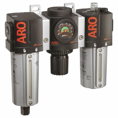 ARO Filter/Regulator/Lubricator: 1/2 in NPT, 150 scfm, 140 psi Max Op Pressure - ARO Filter, Regulator & Lubricators (FRLs)