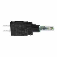 SCHNEIDER ELECTRIC Lamp Module: 14 mm Size, Yellow, LED, 120 V AC Rating, No Transformer (MPN ZB6EG5B). Key specifications — Compatible Operator: Selector Switch; Compatible with Series: XB6; Terminal Connection Type: Slip On; Brand: SCHNEIDER; Manufacturer Part Number: ZB6EG5B; Includes Bulb: Bulb Included.