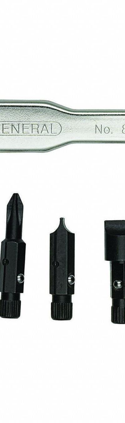 GENERAL Multi-Bit Screwdriver Set: 10 or Less Tips, 5 Pieces, 4 Bits, Offset, Single End - Ratcheting Offset Multi-Bit Screwdriver Kits