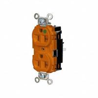 HUBBELL Receptacle: Hospital Grade, Duplex, 5-20R, Orange, 125V AC, 20 A, 2 Pole / 3 Wire (MPN HBL8300STO)