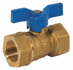 JOMAR VALVE Manual Two-Way Ball Valve: 3/4 in, Brass, Straight, FIP x FIP, Std Port Ball Port (MPN 101-404). Key specifications — Brand: JOMAR VALVE; Handle: Locking Tee.
