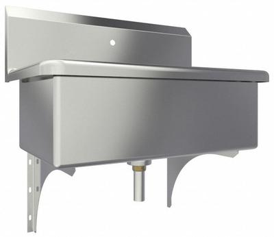 SANI-LAV Scrub Sink: 1 Stations, 10 1/2 in Bowl Dp, 28 in Bowl Lg, 16 1/2 in Bowl Wd - One-Station Wall-Mounted Hand Sinks without Faucets