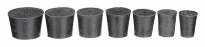 APPROVED VENDOR Stopper Set: Natural Rubber, 00 to 7 Stopper Size, 25 mm Overall Ht, Black - Rubber Stoppers