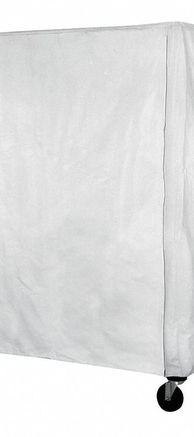 EAGLE GROUP Utility Cart Cover: White - Hook-&-Loop Mildew-Resistant Coated Nylon Covers
