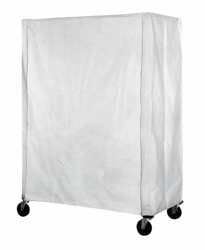 EAGLE GROUP Utility Cart Cover: White, Nylon, Hook-and-Loop, 24 in Wd, 54 in Ht - Hook-&-Loop Mildew-Resistant Coated Nylon Covers