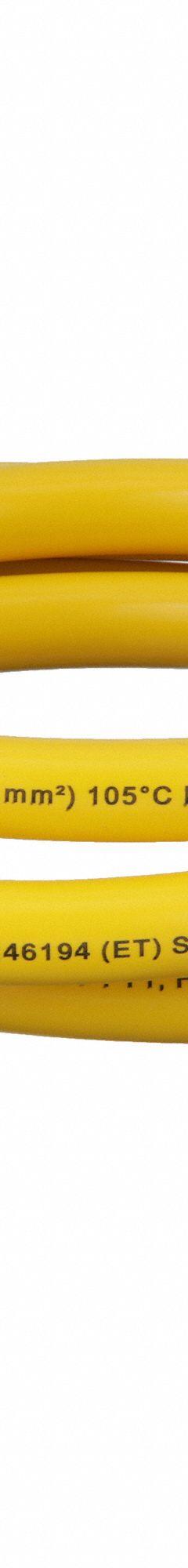 Extension Cordset: 7/8"-16 Male Straight x 7/8"-16 Female Straight, 5 Pins, Yellow, PVC (MPN 115020A01F060). Key specifications — Cable Jacket Color: Yellow; NEMA Rating: 6P; Cable Jacket Material: PVC; IP Rating: IP67; Wire Size: 16 AWG; Brand: BRAD HARRISON.