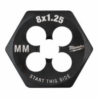 MILWAUKEE Hex Threading Die: M8x1.25 Metric, 1 in Hex Wd, Black Oxide Carbon Steel (MPN 49-57-5343)