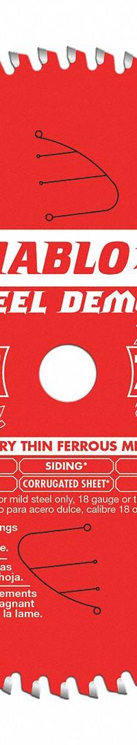 DIABLO Circular Saw Blade: 7 1/4 in Blade Dia., 70 Teeth, 0.07 in Cut Wd, 5/8 in Arbor Size, Carbide (MPN D0770F). Key specifications — attr1116119: DIABLO; attr1145631: Ferrous Metals.