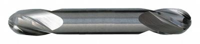 CLEVELAND Ball End Mill: Carbide, TiAlN Coated, Double End, 4 Flute, 7/32" Mill Dia - Double-End Carbide Ball End Mills