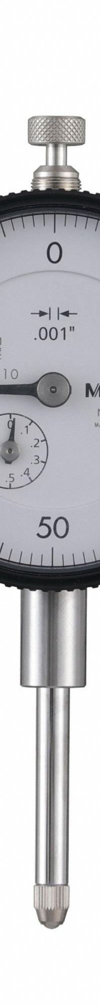MITUTOYO Dial Indicator: 0 in to 1 in, Inch, 0.002 in Accuracy, 57 mm Dial Size, 0-100 Dial Reading (MPN 2904A). Key specifications — attr1184168: 2904A; attr1184178: 0-100; attr1184223: MITUTOYO; attr1200883: Dial Indicator; attr1184177: 0.002 in; attr1184208: Certificate of Inspection.