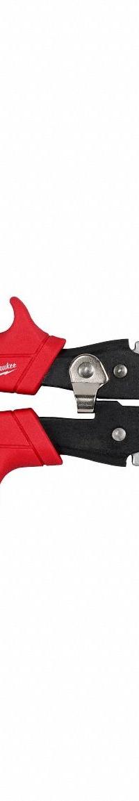 MILWAUKEE Aviation Snip: Right, 10 in Overall Lg, 1 1/2 in Cutting Lg, Steel, TPR, TPR (MPN 48-22-4550). Key specifications — attr308531: TPR; attr308530: Steel; attr308532: TPR; attr308533: No; attr308535: Metal; attr308546: Right; attr324897: MILWAUKEE.