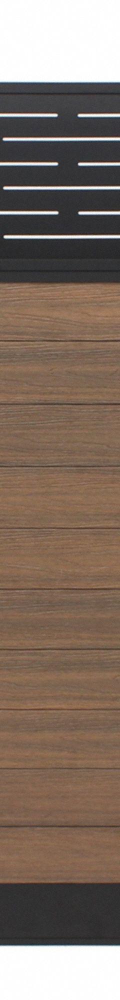 EUROFENCE Privacy Fence: Lattice Top Topper, Light Brown, 6 ft Overall Wd, 6 ft Overall Ht, Aluminum (MPN EF 03401). Key specifications — Brand: EUROFENCE; Product Type: Horizontal Fence Section; Infill Color: Light Brown; Topper Material: Aluminum; Posts Included: Posts Not Included; Frame Material: Aluminum; Inlay Board Material: Wood Plastic Composite; Topper Color: Light Brown.