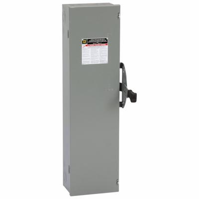 SQUARE D Safety Switch: Fusible, 100 A, Three Phase, 600V AC, Galvanized Steel - Fusible Safety Switches