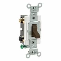 LEVITON Wall Switch: Toggle Switch, Double Pole, Maintained, Brown, 120/277V AC, 20 A (MPN CS220-2). Key specifications — Illuminated: No; Voltage Rating: 120/277V AC.
