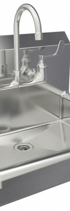 SANI-LAV Hand Sink: 1 Stations, 5 in Bowl Dp, 19 in Bowl Lg, 15 1/2 in Bowl Wd, Faucet Included (MPN 5A4F). Key specifications — Includes Side Splash: Side Splash Not Included; Series: Stainless Steel Hand Wash Sink; Brand: SANI-LAV.