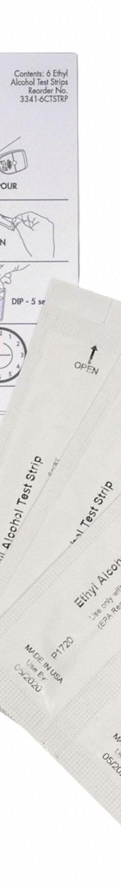 PURELL Test Strips: Strip, 6 Tests, 6 7/8 in Overall Lg, 4 in Overall Wd (MPN 3341-6CTSTRP). Key specifications — Test Form: Strip; Brand: PURELL.