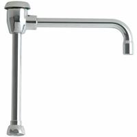 CHICAGO FAUCETS Spout: Spout, Single-Bend, Swivel Spout, Brass, Polished Chrome, Laminar, UNEF (MPN GN8BVBJKABCP). Key specifications — Includes: Mounting Hardware; Product Type: Spout; Spout Style: Swivel; Body Material: Brass; Color/Finish: Polished Chrome; Brand: CHICAGO FAUCETS.