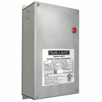 PHASE-A-MATIC Phase Converter: Static, Single, Three, 208 to 230V AC, 15 A Input Current (MPN UL-100HD). Key specifications — Output Phase AC: Three; Brand: PHASE-A-MATIC; Input Phase AC: Single; Operating Voltage: 208 to 230V AC.