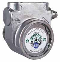 FLUID-O-TECH Rotary Vane Pump: Direct Drive, Stainless Steel Body, 3/8" NPT, 90 gph Max. Flow (MPN PA 310). Key specifications — Vane Material: Carbon; NSF 169 Listed: Yes; Brand: FLUID-O-TECH; Strainer: Not Included; Ports: 3/8" NPT; Relief Valve Type: Not Included.