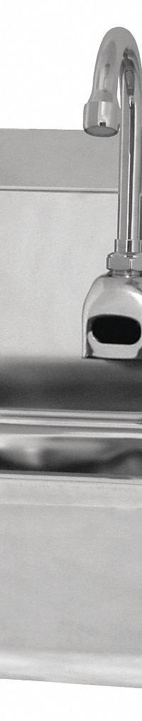 SANI-LAV Hands-Free Sink: 1 Stations, 5 in Bowl Dp, 14 in Bowl Lg, 11 in Bowl Wd, Faucet Included (MPN ESB2-607L-0.5). Key specifications — Includes Side Splash: Side Splash Included; Series: Stainless Steel Hand Wash Sink; Brand: SANI-LAV; Power Source: Battery Powered.