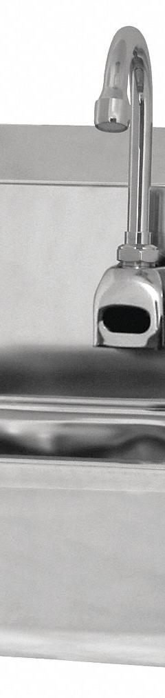 SANI-LAV Hands-Free Sink: 1 Stations, 5 in Bowl Dp, 14 in Bowl Lg, 11 in Bowl Wd, Faucet Included (MPN ESB2-607L-0.5). Key specifications — Includes Side Splash: Side Splash Included; Series: Stainless Steel Hand Wash Sink; Brand: SANI-LAV; Power Source: Battery Powered.