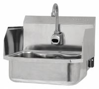 SANI-LAV Hands-Free Sink: 1 Stations, 5 in Bowl Dp, 14 in Bowl Lg, 11 in Bowl Wd, Faucet Included (MPN ESB2-607L-0.5). Key specifications — Includes Side Splash: Side Splash Included; Series: Stainless Steel Hand Wash Sink; Brand: SANI-LAV; Power Source: Battery Powered.