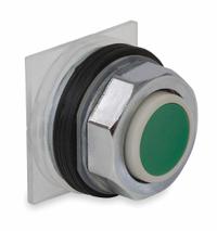 SCHNEIDER Extended Push Button: Green, 30 mm Mounting Size, Metallic, Momentary (MPN 9001KR3G). Key specifications — Brand: SCHNEIDER; Action: Momentary; Series: 9001K; Push Button Material Type: Metallic.